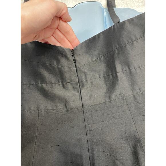 CK Bradley Dress Womens Size 10 NEW Black Mini Blue Silk Lined Scalloped Neck - Picture 3 of 10
